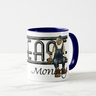 Taza de café chistosa de los mecánicos del mono 