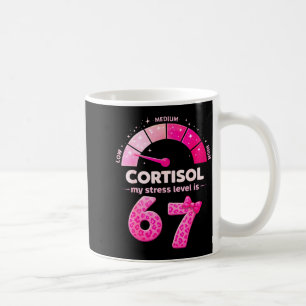 Taza De Café Chistoso Meme de Bajo Cortisol Niveles de Estrés e