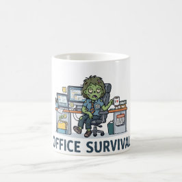 Taza De Café Chistoso Zombie de Oficina "Supervivencia en el Tr