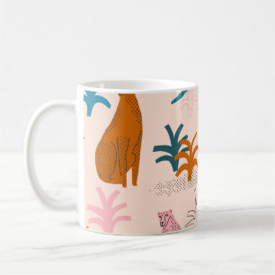 Taza De Café Chita de la jungla: Patrón Tropical Funky.
