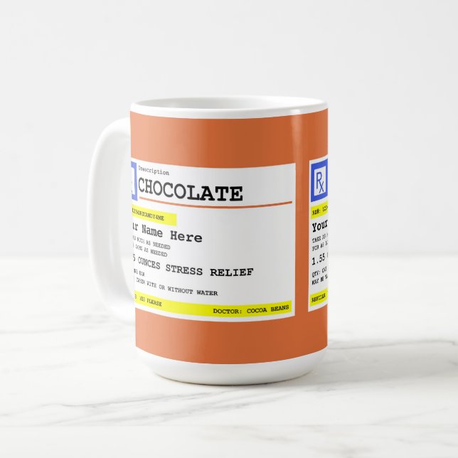 Taza De Café Chocolate caliente con receta personalizada o (Anverso izquierdo)