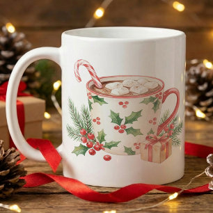 Taza De Café Chocolate Caliente de Navidad Menta Agua Fuerte Ca