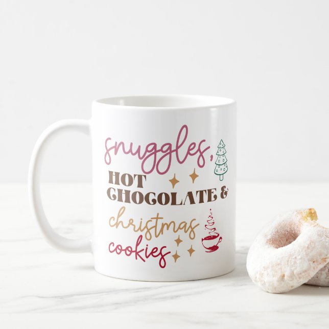 Taza De Café Chocolate caliente de nuggs - Navidades (Con donut)