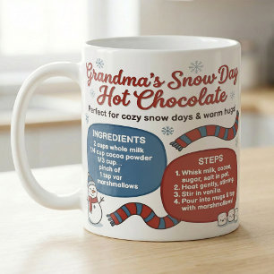 Taza De Café Chocolate Caliente Día de Nieve de la Abuela, Rece