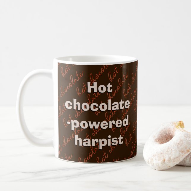 Taza De Café Chocolate caliente Harpist Harp Player Music (Con donut)