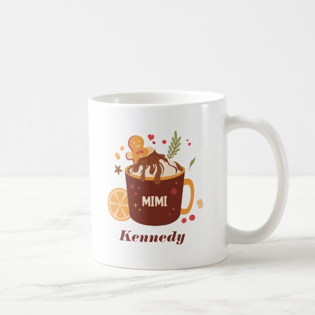 Taza De Café Chocolate caliente lindo con pan de jengibre (Derecha)