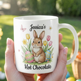 Taza De Café Chocolate Caliente Nombre Personalizado Conejo Pas
