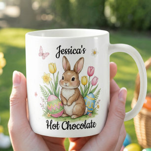 Taza De Café Chocolate Caliente Nombre Personalizado Conejo Pas