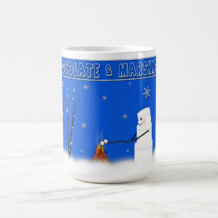 Taza De Café CHOCOLATE CALIENTE Y MARSHMALLOW MAN MUG - 15 oz.