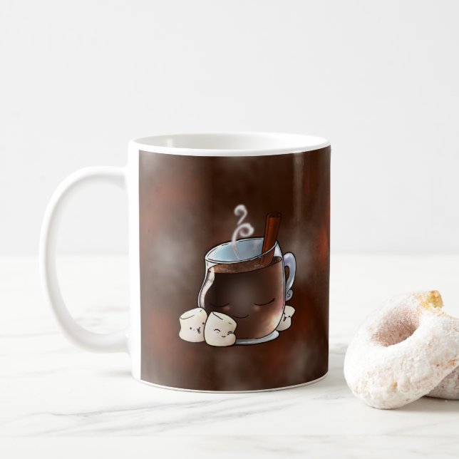 Taza De Café Chocolate caliente y melcochas de Kawaii (Con donut)