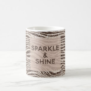 Taza De Café Chocolate crema marrón Rubor zebra Purpurina Spark
