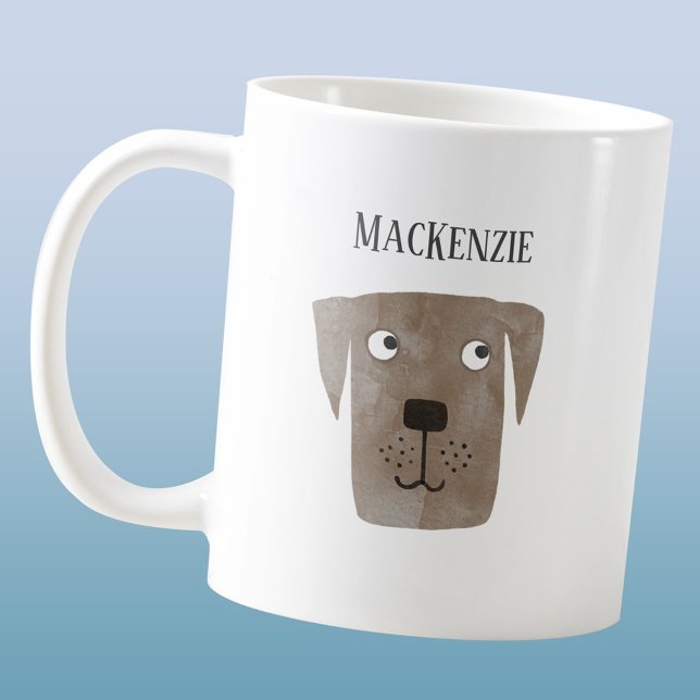 Taza De Café Chocolate divertido Labrador perro recuperador per (Personalized Chocolate Labrador Retriever Dog custom name coffee mug)