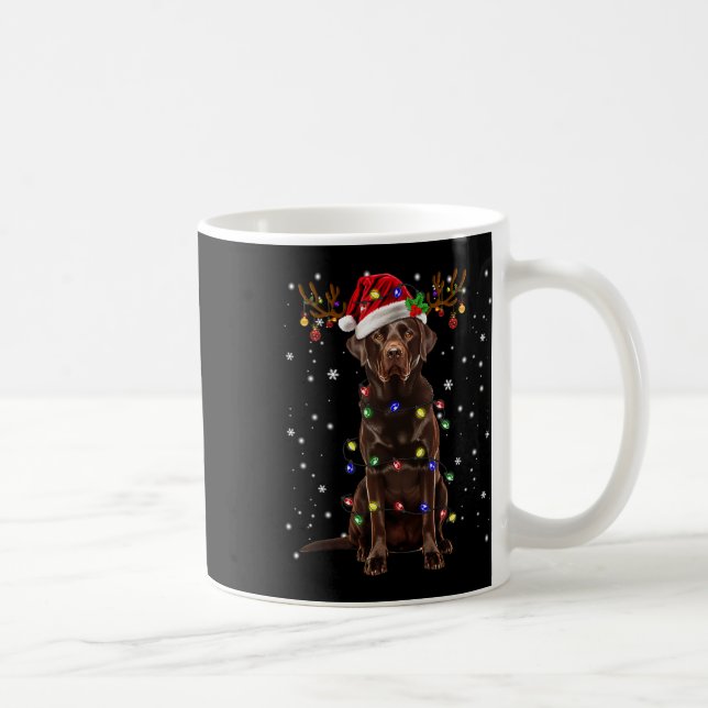Taza De Café Chocolate Lab Labrador Christmas Tree Light Pajama (Derecha)