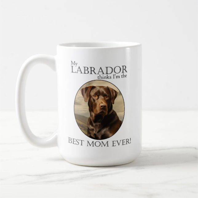Taza De Café Chocolate Lab Mom (Izquierda)