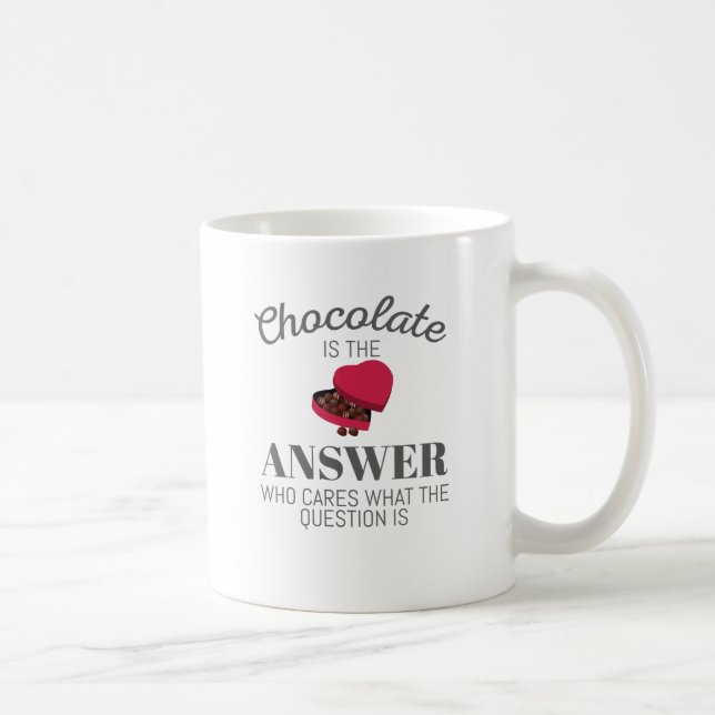 Taza De Café Chocolate Lover Cita Regalo Chocolate Es La Respue (Derecha)