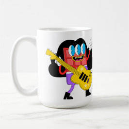 Taza De Café Chocolate Personalizado rojo musical con guitarra