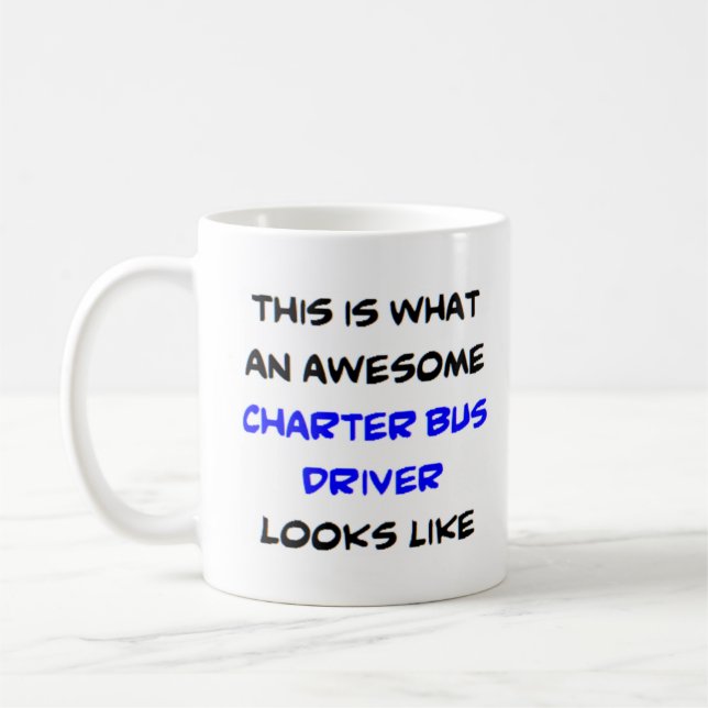 Taza De Café chofer de bus, charter, impresionante (Izquierda)