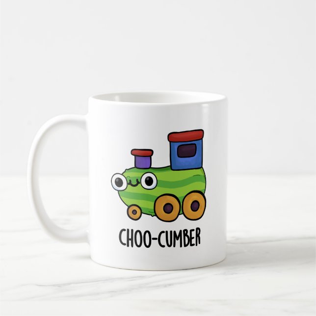 Taza De Café Choo-cumber Funny Cucumber Pun (Izquierda)