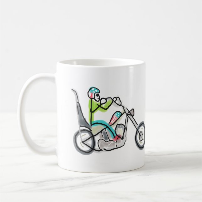Taza De Café Chopper Motorcycle Stickman (Izquierda)