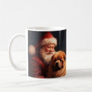 Taza De Café Chow Chow con Santa Claus Navideño Festivo