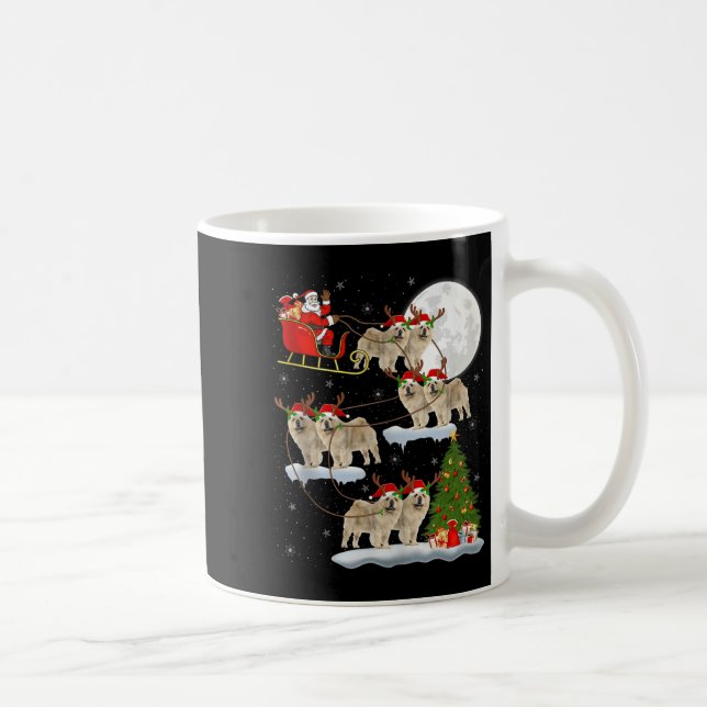 Taza De Café Chow Chow Dog Santa Sleigh Flying Funny Magical Ch (Derecha)