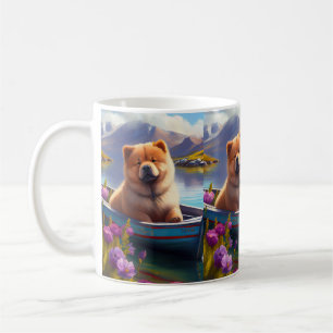 Taza De Café Chow Chow en una paleta: Una aventura escénica