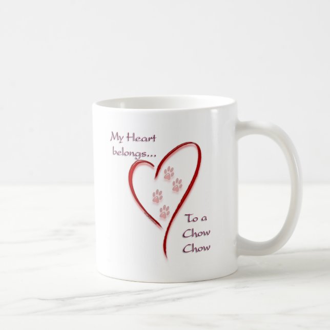Taza De Café Chow Chow Heart Pertenece (Derecha)
