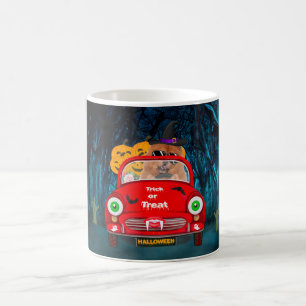 Taza De Café Chow Chow Perro Conductor Coche Asustado Halloween