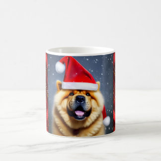 Taza De Café Chow Chow Viendo Regalo de Navidades de Sombrero S