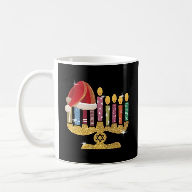 Taza De Café Chrismukkah Hannukah Santa (Izquierda)