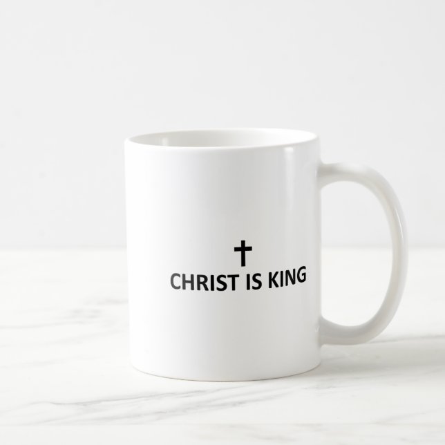 Taza De Café Christ Is King Subtle Minimal Christian Faith Reli (Derecha)