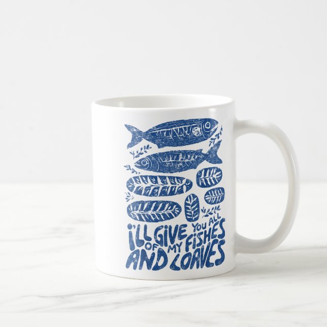 Taza De Café Christian 2 Fishes 5 Breads 5000 Against  (Derecha)