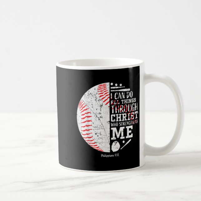 Taza De Café Christian Baseball Philipans 4_13 I Can Do All Thi (Derecha)