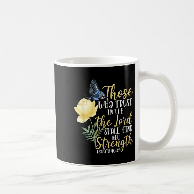 Taza De Café Christian Bible Verse Butterfly Rose Flower Isaiah (Derecha)