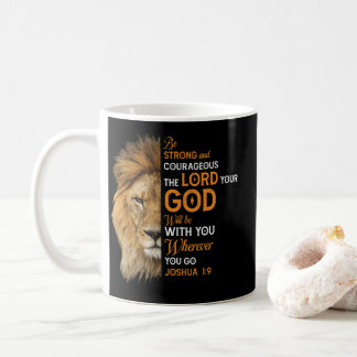 Taza De Café Christian Bible Verse Joshua 1 9 Lion Faith