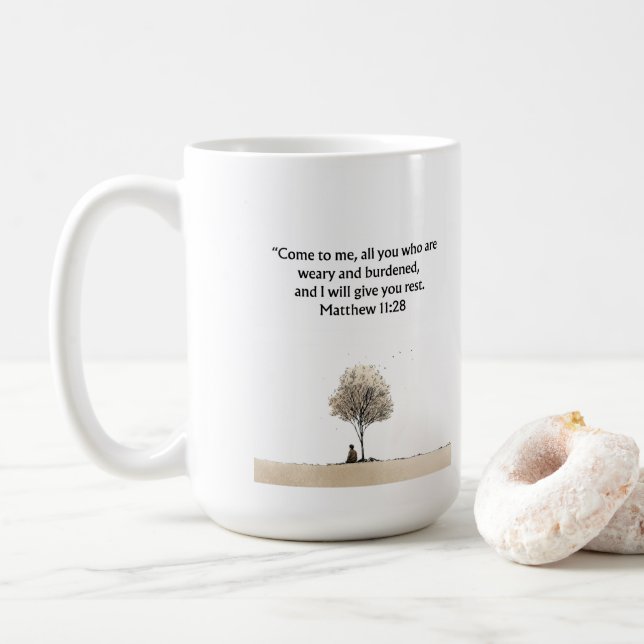 Taza De Café Christian Bible Verse Mug | Faith Gift (Con donut)