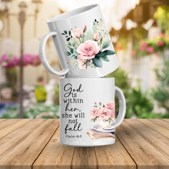 Taza De Café Christian Bible Verse Psalms Coffee Mug (Bible Verse Floral Mugs)