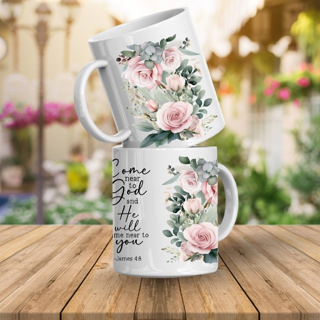 Taza De Café Christian Bible Verse Psalms Floral Coffee Mug (Bible Verse Floral Mugs)