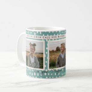 Taza De Café Christian Blessed Mom Collage de fotos Keepsake Gr