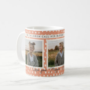 Taza De Café Christian Blessed Mom Collage de fotos Keepsake Pe