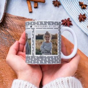 Taza De Café Christian Blessed Mom Collage de fotos Names Keeps