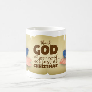 Taza De Café Christian Christmas Thank God blue heart Mug