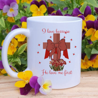 Taza De Café Christian Coquette cross Bible verse Valentines 