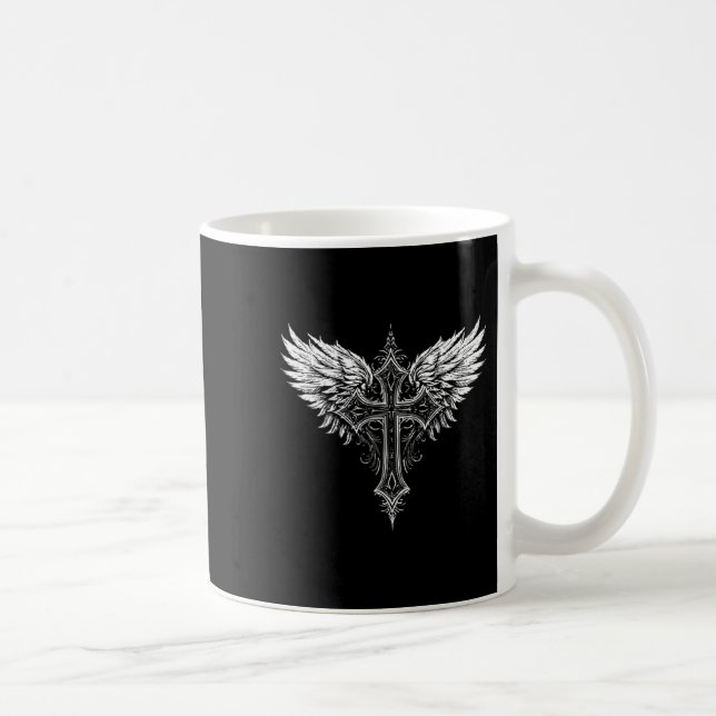 Taza De Café Christian Cross Angel Religious  (Derecha)