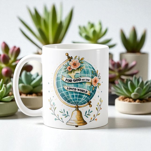 Taza De Café Christian For God So Loved the World (Subido por el creador)
