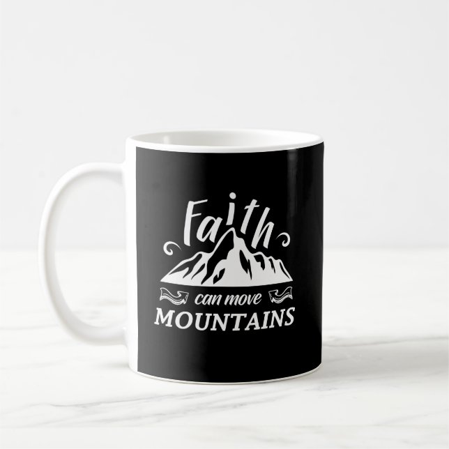 Taza De Café Christian Mug - La fe puede mover montañas (Izquierda)