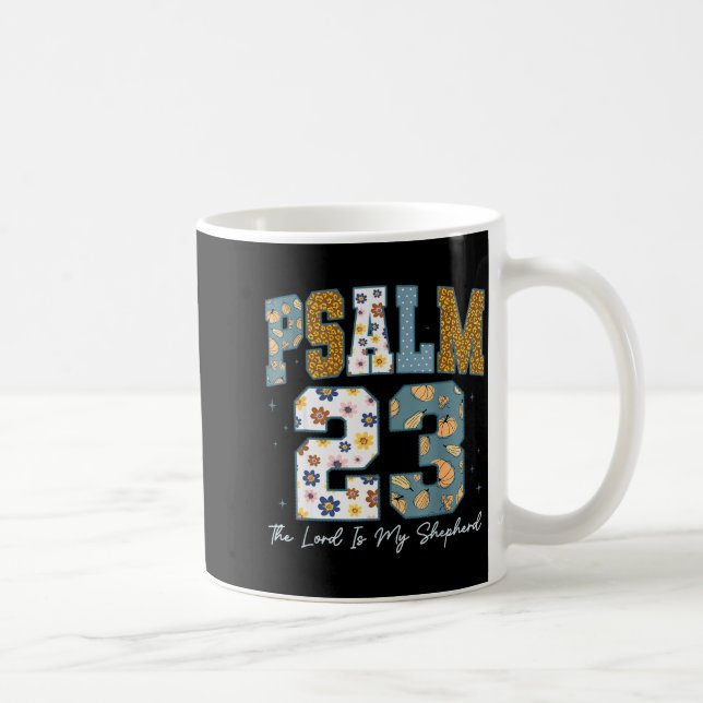 Taza De Café Christian Psalm 23 Retro The Lord Is My Shepherd B (Derecha)