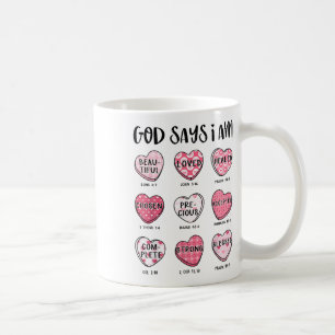 Taza De Café Christian Valentine God dice que la Biblia versus 