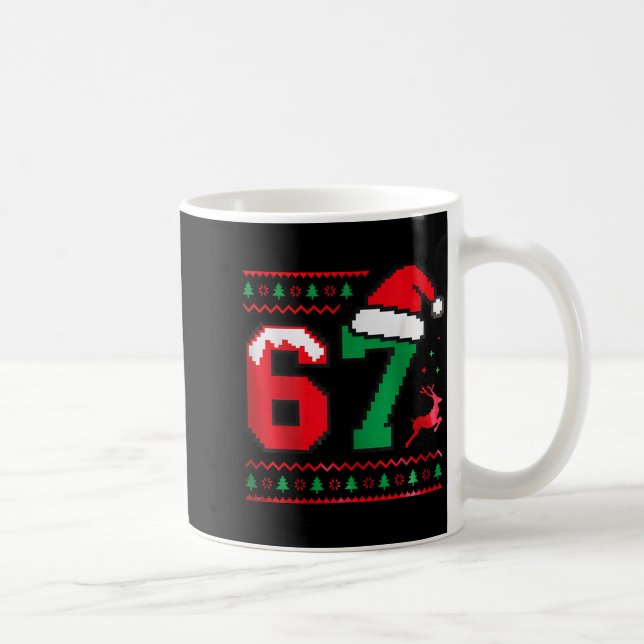 Taza De Café Christmas 67 Ugly Sweater Number 67 Design  (Derecha)