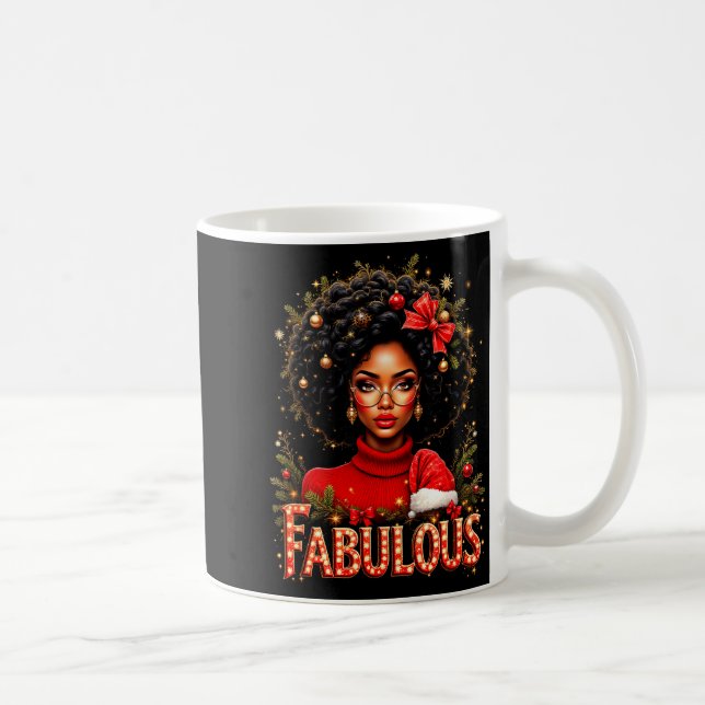 Taza De Café Christmas African American Melanin Afro Sleigh Que (Derecha)